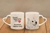 American Eskimo Dog, American Spitz - cup with a dog, adorable cup with a heart-shaped handle, universal gift from the Art-Dog brand