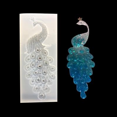 Silicone Mold Peacock Mirror Mould DIY Craft Jewelry Pendant Epoxy Resin Tool