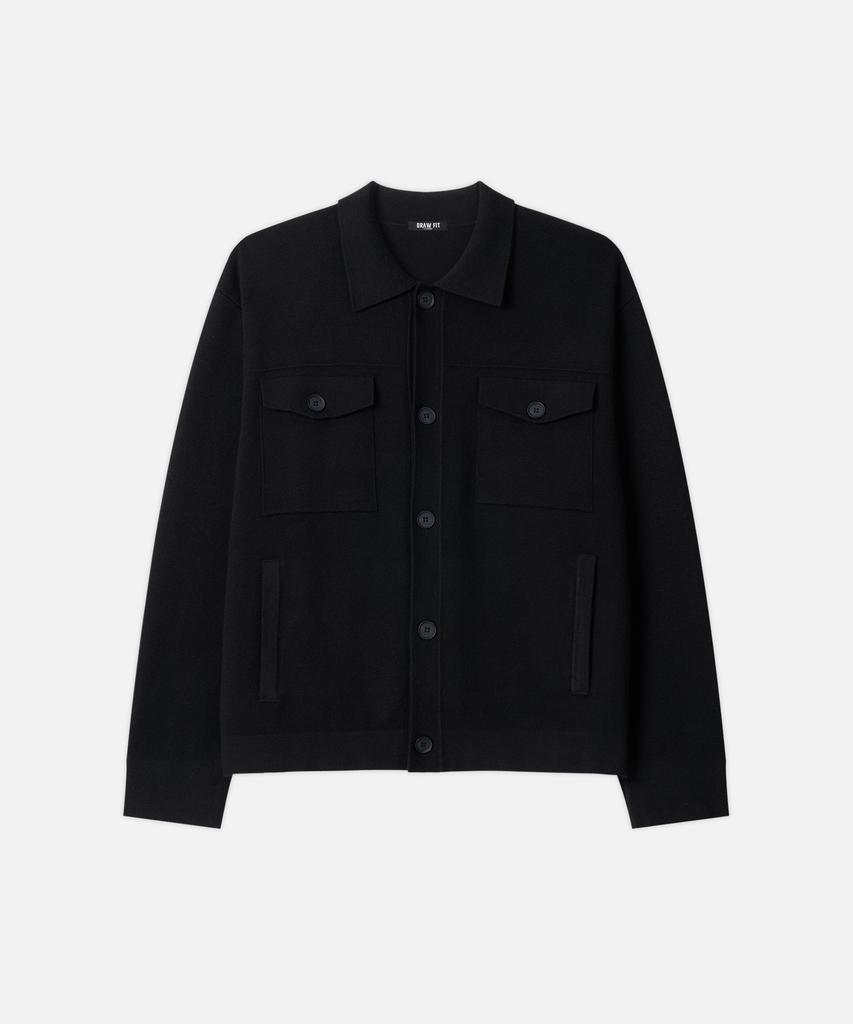 Draw Fit Density Knit Trucker Wool Cardigan [Melange Grey]