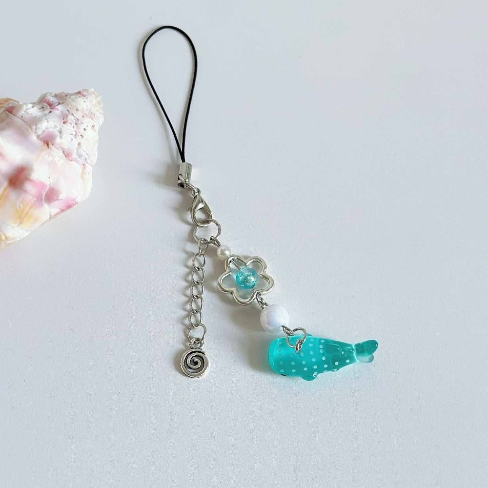 Marine Animal Phone Chain Beaded Phone Lanyard Sweet Girl Cellphone Strap Bag Keychain