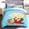 Family Guy Character Pattern Bedding Quilt Set Quilt Cover Pillowcase Home Decoration Birthday Gift (1*duvet Cover+ 2*pillowcase, Without Core)