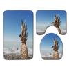 Beach View Bathroom Floor Mat Three-Piece Toilet Carpet Toilet Mat Set Door Mat Bathroom Non-Slip Mat