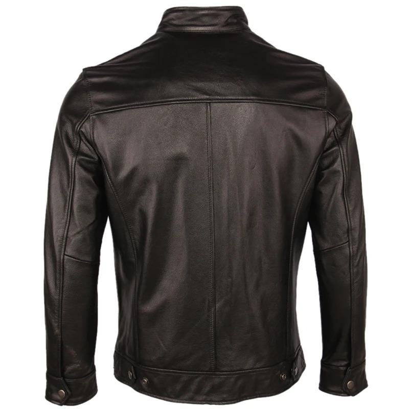 Tamanho Chinês Jaqueta de Couro Vintage Masculina Casaco de Couro Masculino Couro Bovino Jaquetas de Couro Genuíno Outono Casaco Masculino