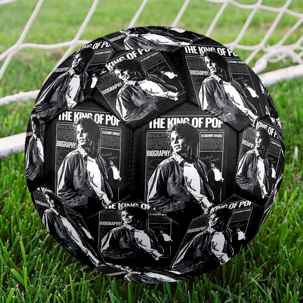 Michael Jackson Print Size 5 Soccer Ball, Standard Match Football for Sports Game and Team Practice, Ideal Gift for Soccer Fans