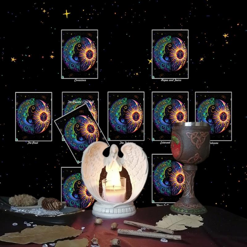 Скатертина для читання карт Астрологія Скатертина для Таро Ворожіння Скатертина для вівтарів Тканина для вівтарів Аксесуари для настільної гри для ворожінь