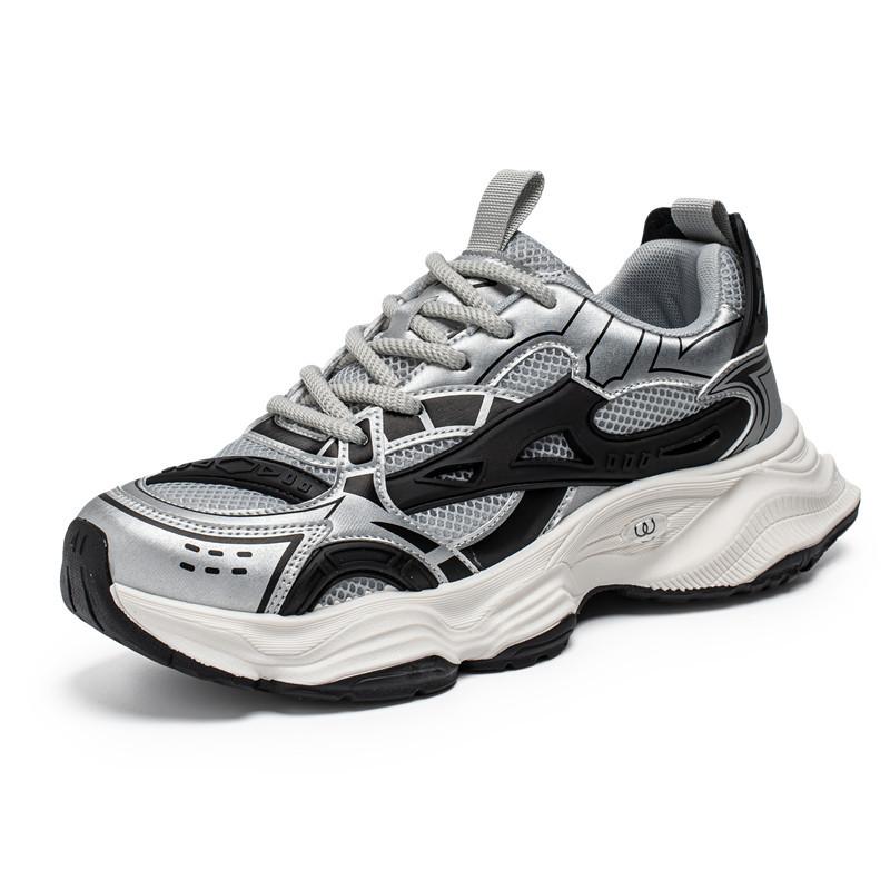

Retro style fashion trend contrasting color platform heightening shoes outdoor men s low-top dad shoes student lace-up mesh shoes 44