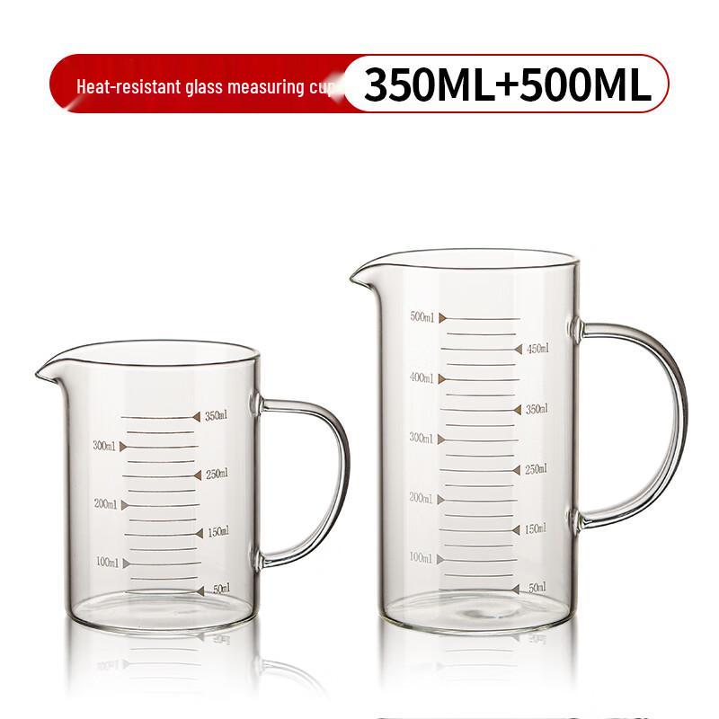 Huazao Baijia WQ Heat-Resistant Glass Measuring Cup Set 350ml + 500ml Set
