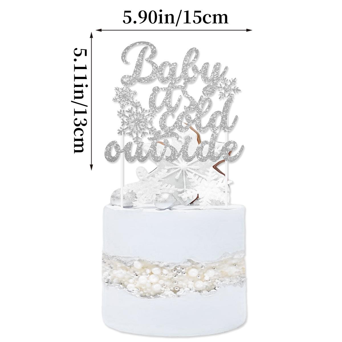 

Winter Christmas Baby Party Theme Decoration Snowflake Flag Cake Card Set Customization Baby Snowflake Party 1 large power strip