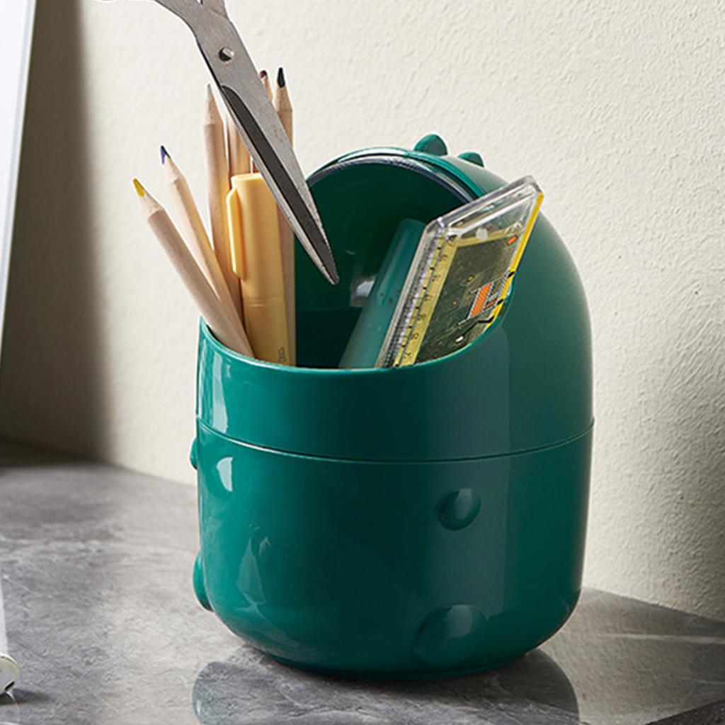 Desktop Trash Can Multifunctional Storage Bucket   Cover Cartoon Container Small Waste Bin for Home School