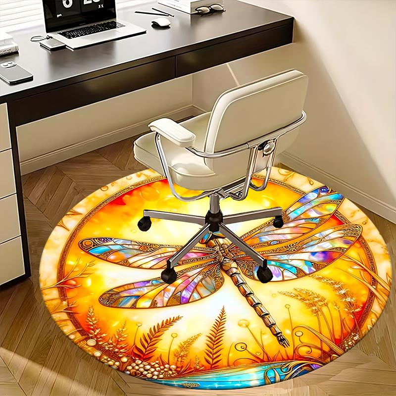 Stained Dragonfly Office Carpet Chair Mats, Home Decor, Sofa Rug, Office Carpet Gift for All Rooms1118166a