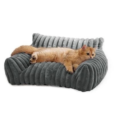 Cat Couch Bed Cute Pet Bed for Small Medium and Large Cats and Dogs Fluffy Sofa Bed for Pets Indoor with Non Slip