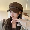 Winter Beret Octagonal Hat Children's British Leather Versatile Painter Hat Dome Retro Beret Shows Small Face