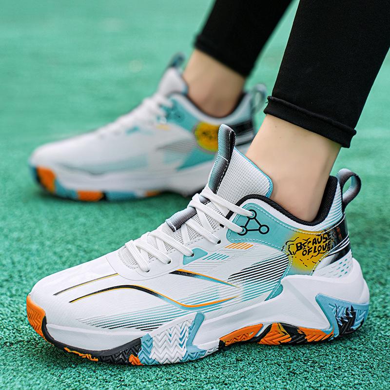 Sports training, basketball shoes, sports shoes, autumn and winter new microfiber leather, high quality, lightweight men's wear-resistant thick sole