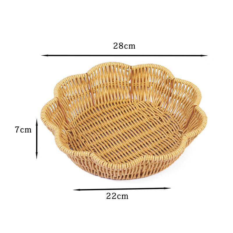 MinNa Imitation Rattan Gewebter Obstkorb & Abtropfgestell (2er-Pack)