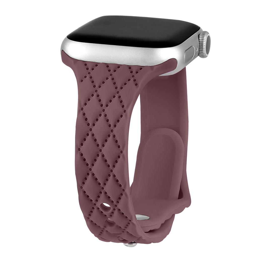 Slim Engraved Silicone Strap for Apple Watch Band 40mm 41mm 45mm 44mm 38mm 49mm Bracelet Iwatch Series 9 8 7 6 5 4 3 SE Ultra 2