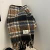 Korean version of imitation cashmere plaid scarf women's autumn and winter thickened warm scarf student versatile scarf live broadcast explosion