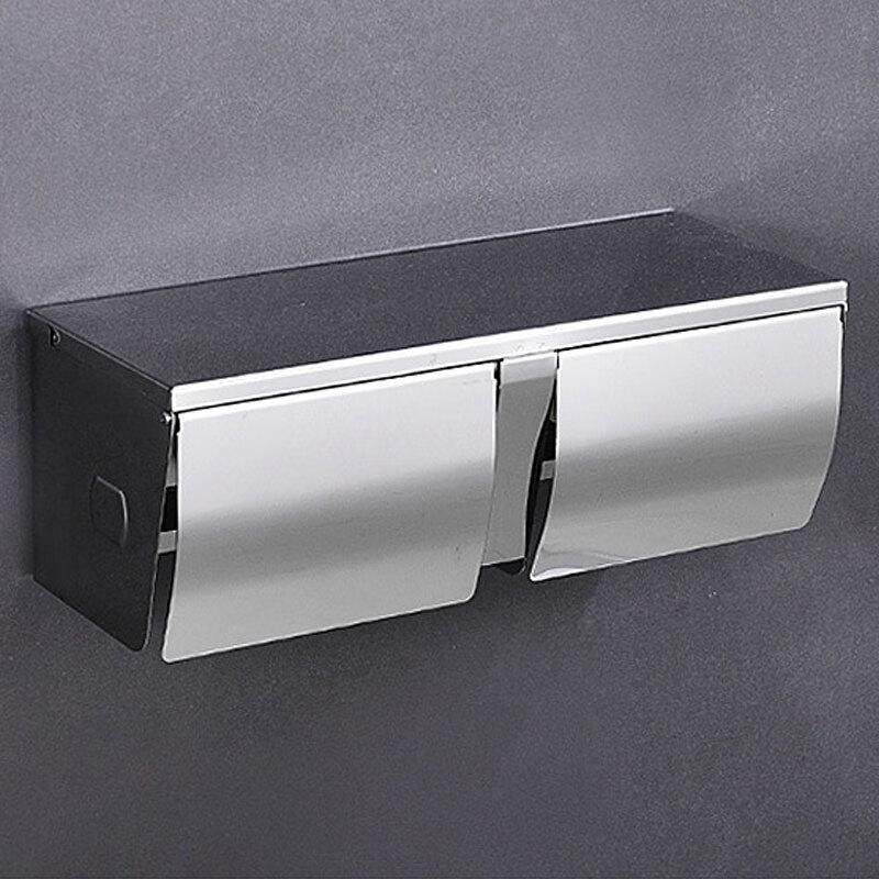 Stainless Steel Bathroom Tissue Box with Roll Holder