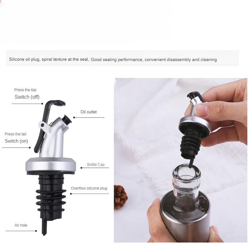 HANYANG Edelstahl-Gewürzflasche zum Ausgießen von Ölkrug, Sojasaucenflasche, Essigflasche, Glasflasche, Weinflasche, Essigglas, Sprühölflasche