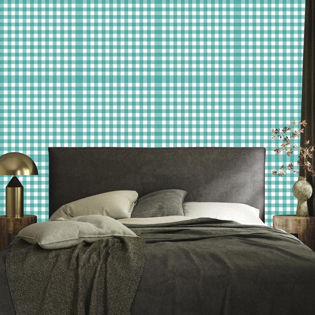 Wallpaper Fabric Pattern Turquoise and Celadon for Living Room and Bedroom 50x1000