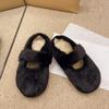 Fashion Slippers Casual Shoes Woman 2024 Pantofle Fur Flip Flops Loafers Cover Toe Luxury New Plush Flat Basic with Fur Rome Rubber Slid