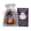 Cute Pocket Comfort Ghost Keepsake with Motivational Card Halloween Decorations Acrylic Ghost Miniature Figurine Birthday Gifts
