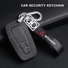 Metal/Leather Car Keychain Key Chain Ring Car Key Holder Auto Styling for Mitsubishi Pajero Outlander XL Montero Center Hub Cap fxcr23