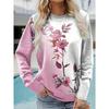 Fashion Versatile Flower Print Women's Top Long Sleeve Casual Loose T-Shirts Women’s Pullovers Long Sleeves Women’s