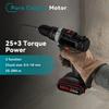 25+3 Torque Cordless Portable Electric Impact Drill Screwdriver Household Efficient Woodworking DIY Power Tool