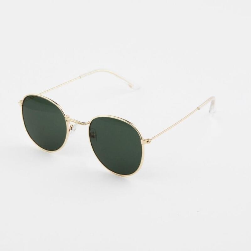 

Unisex Southeast Asian resort silver-rimmed sunglasses G1276_Gold Black