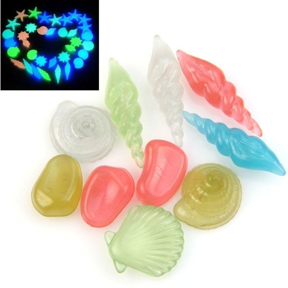 

New Glow In The Dark Mix Luminous Stone Beach Conch Fish Tank Decor Aquarium Sea Shells різнокольоровий