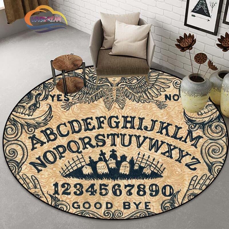Pentacle Symbol Rug, Freemasonry Round Carpet, Goat Head Satan Rug,  Ouija Board with Hands Occultism Rug Witchcraft Goth Rug