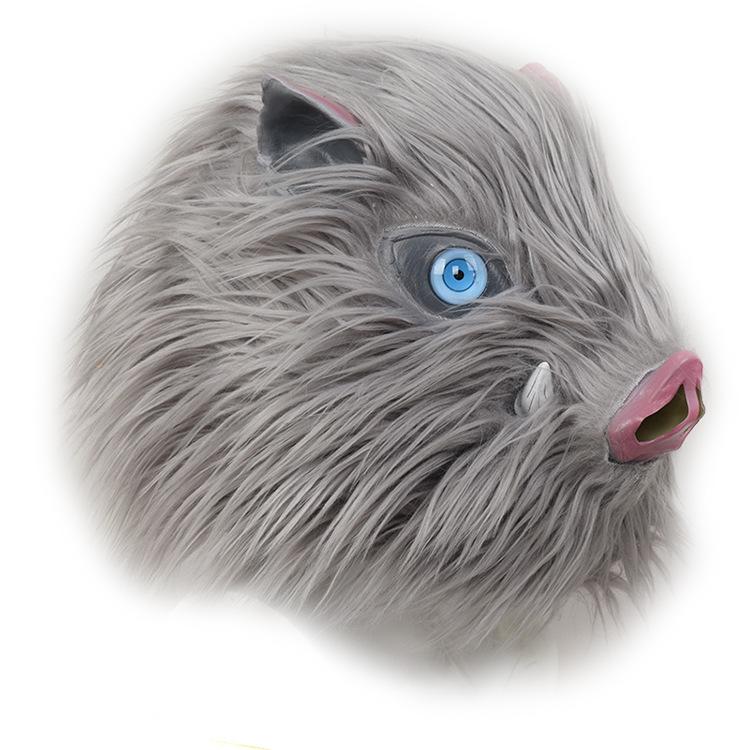 Máscara de Demon Slayer Halloween Látex cosplay Anime japonés InuYasha Inosuke cabeza de cerdo accesorio de actuación