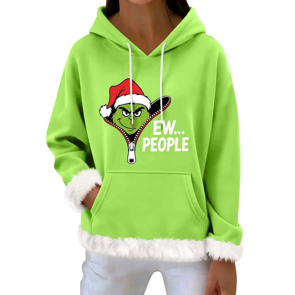 Women's Casual Fashion Print Long Sleeve Hooded Sweatshirt Top