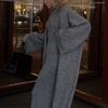 Autumn and Winter New Turtleneck Slim Fit Inside Long Skirt Cardigan Robe Jacket Sweater Set Women