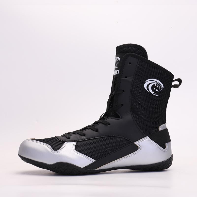 Free Sparring Wrestling Shoes for Men Elastic High-top Boxing Shoes Martial Art Shoes Gym Fitness Training-specific Sneakers