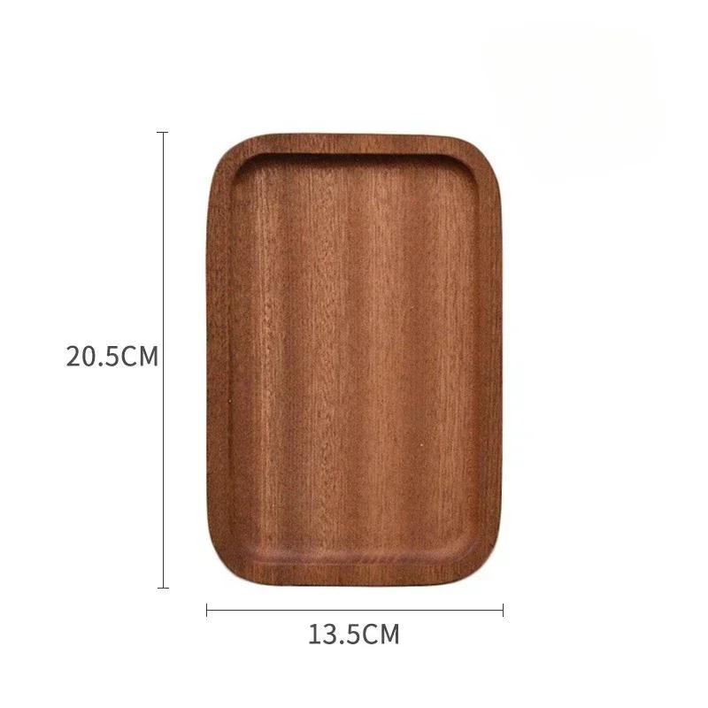 Japanese Rectangular Dinner Plate Walnut Wooden Tray Ins Wind Small Wooden Plate