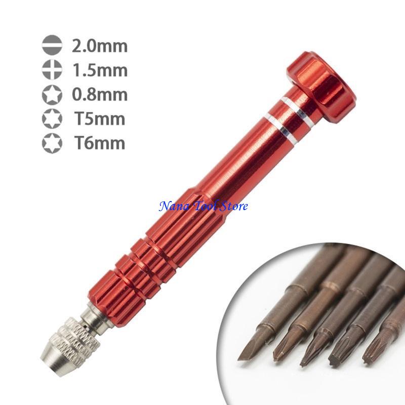 31GJ Tools Small Screwdriver 5-in-1 Eyeglass Repair Small Jewelers Screwdriver Set Steel Pocket Screwdriver