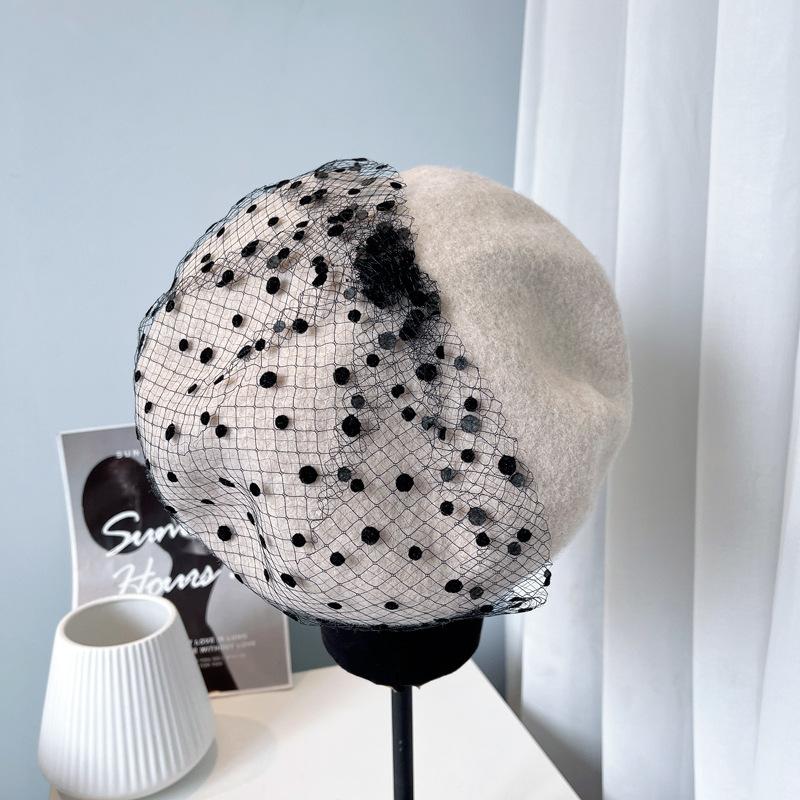 

Японская женская винтажная однотонная шапка-берет с сеткой-ветровкой, зимняя шапка-бини в британском стиле, ретро-французский берет Gorros adjustable