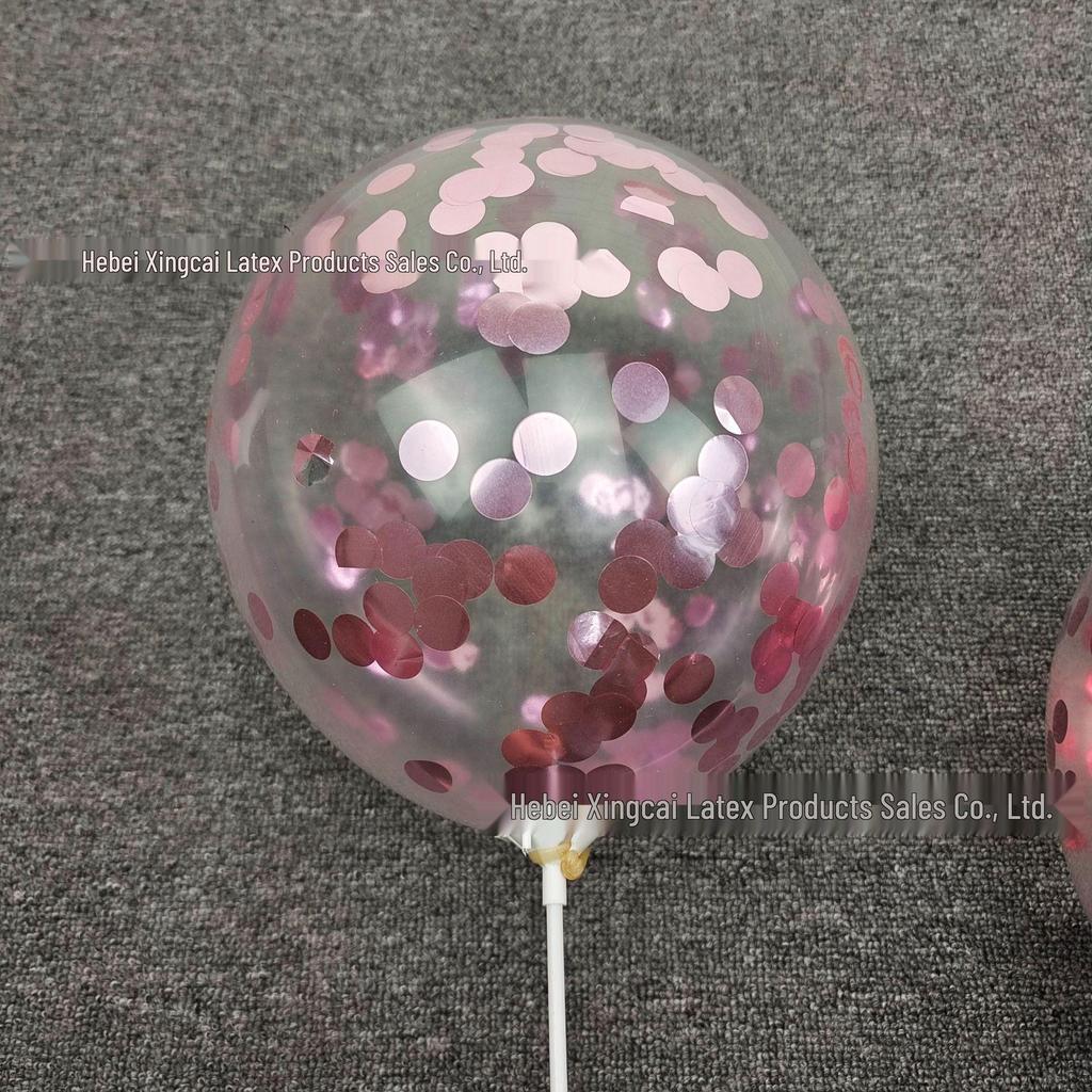12" Transparent Sequin Balloon with Confetti - Colored Balloon for Christmas Party Decor