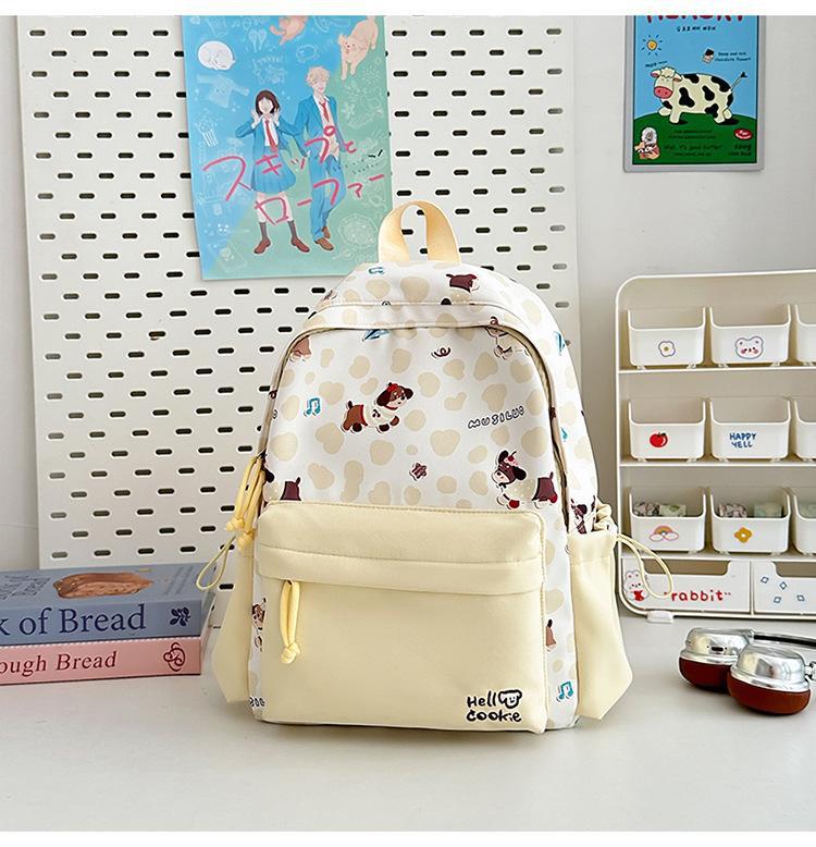 Schoolbag Japanese Ins New High-value, Fresh, Sweet and Cute Polka Dot Puppy Backpack, Light Backpack for Junior High School Students