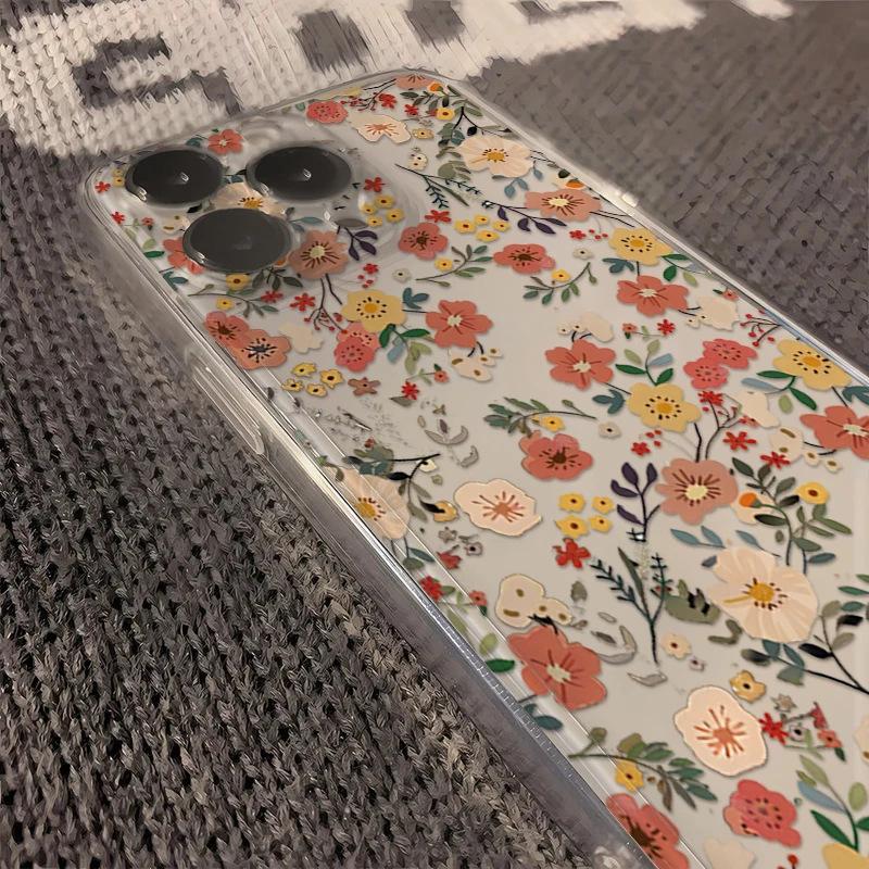 Ins Fresh Small Wildflower iPhone 17Promax Mobile Phone Case Transparent Application Apple 16promax Space Case
