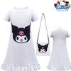 Children's Kurumi Dress European And American Style White Color Polyester Milk Silk Fabric