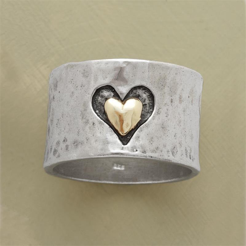 Delicate Silver Color Heart Ring for Women Fashion Metal Two Tone Engagement Wedding Ring Jewelry 5