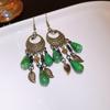 Elegant Bohemian Feather Dangle Earrings - Retro Ethnic Style for a Chic Vacation Look