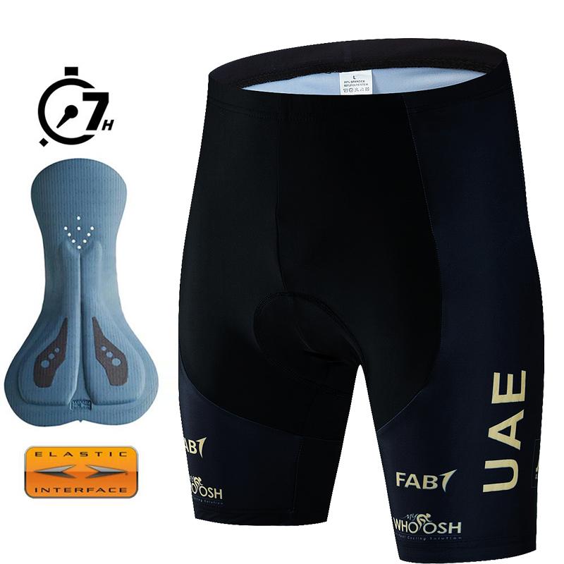 New UAE Men Cycling Bib Shorts Team Summer 7 Hours Double Arrow Cushion Filling Padding Bicycle Bib Short Pants Road Bike Shorts L