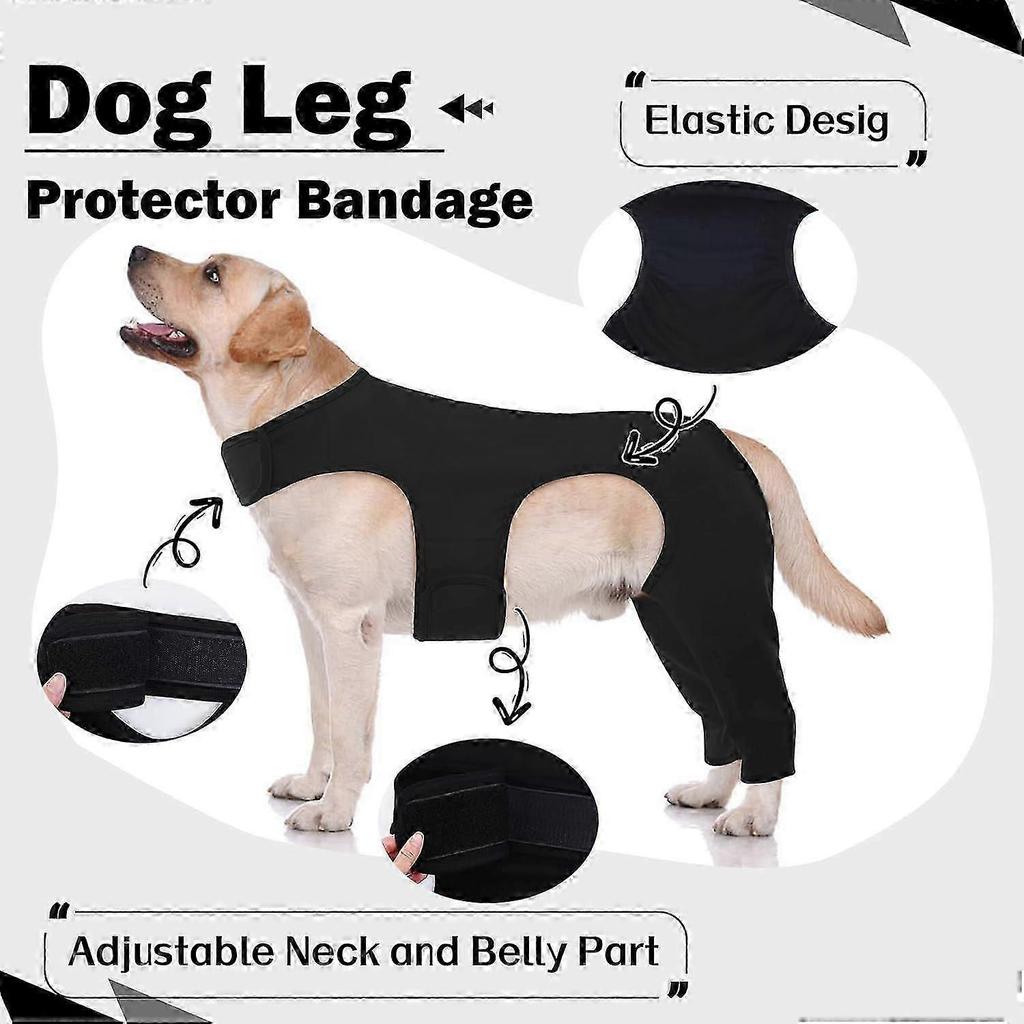 Dog Surgery Recovery Sleeve Rear Right Left Leg, Pet Prevent Licking Wound Elbow Brace Protector, Dog Recovery Suit Cone Collar Alternative for Sprain
