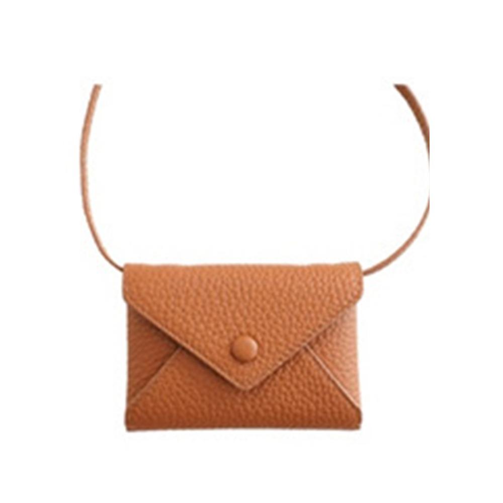 New PU Leather Shoulder Bag Solid Color Multifunctional Waist Bag Durable Mini Bag Necklace