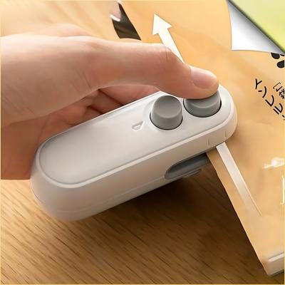 Mini Selador Portátil 2 em 1 Selador Térmico para Lanches Uso Doméstico Selador Recarregável Selador a Vácuo Lanches Saco Plástico Selador Térmico