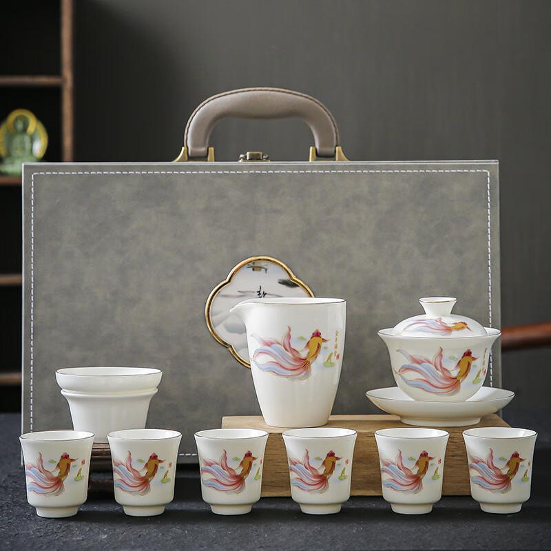 Changbaosen Mutton Fat Jade White Porcelain Tea Set