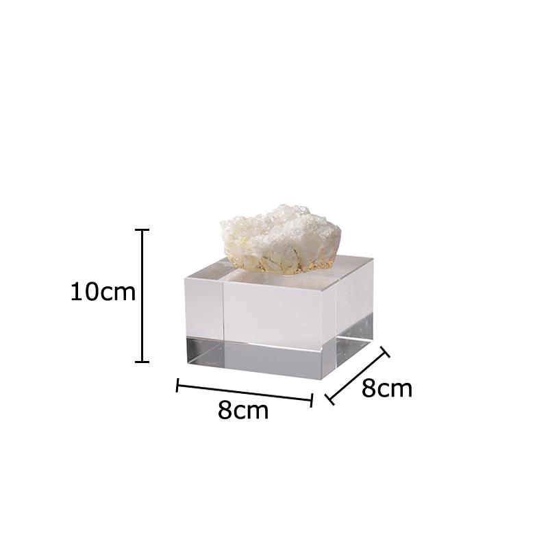 Square Transparent Crystal Base Modern Crafts Desk Decoration Creative Crystal Geometry Artwork Ornaments Room Aesthetic Decor